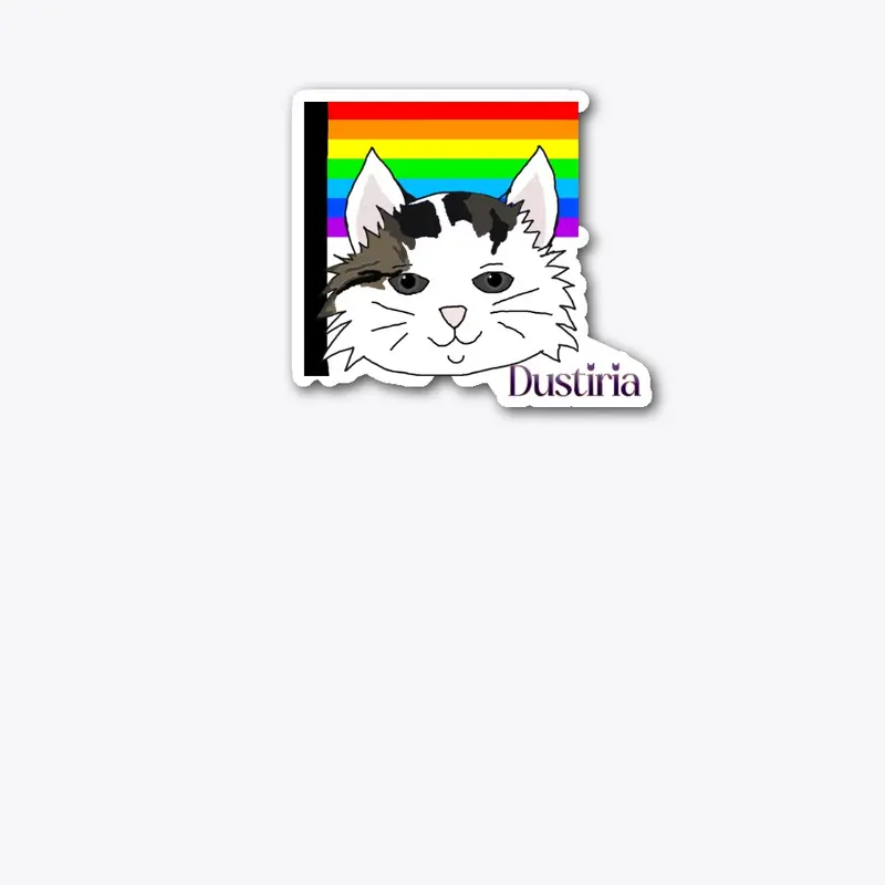 Kevin cat with a rainbow flag, pride