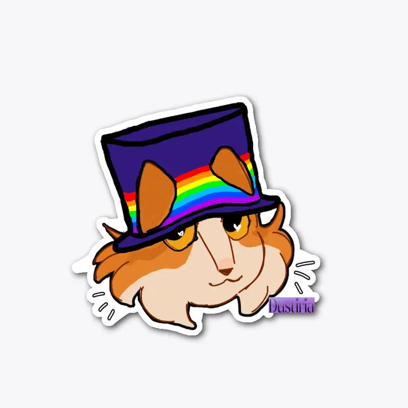 Cinder The Cat in A Pride Hat